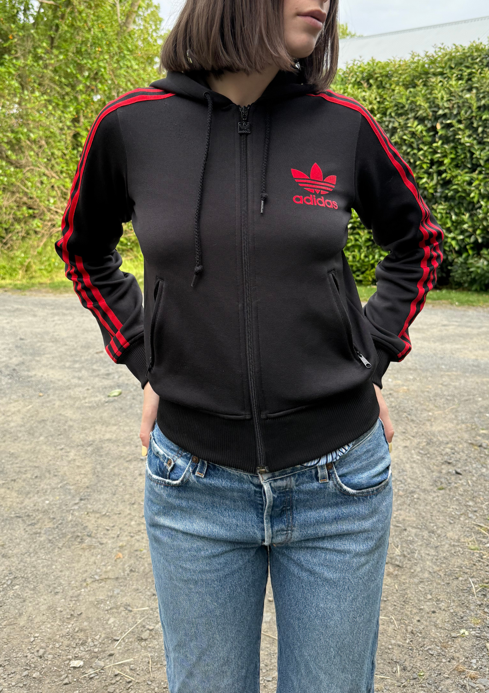 red adidas jacket womens
