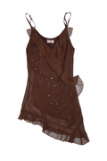 Vintage Brown Chiffon Singlet┃Size 10
