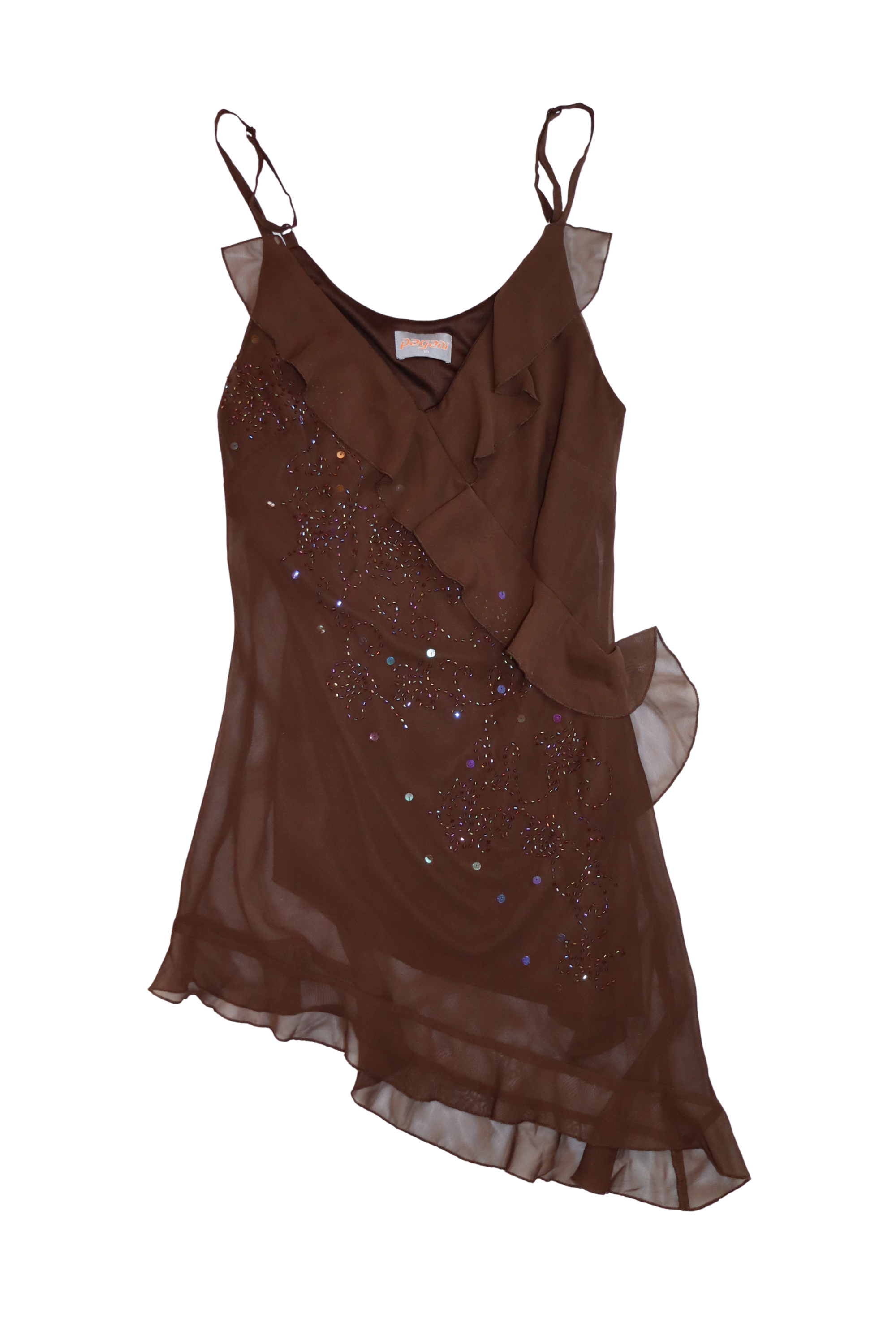 Vintage Brown Chiffon Singlet┃Size 10